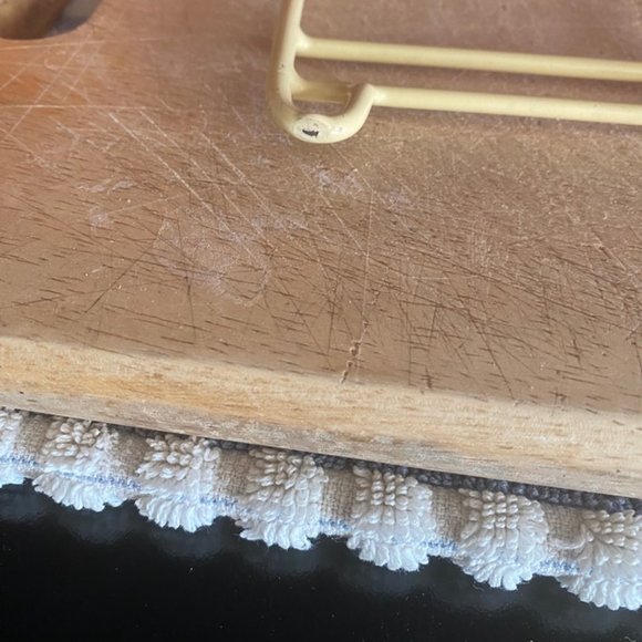 Vintage 1960s 1970s Rubber Coated Plate Rack Holder Yellow Almond 3 Section - Picture 5 of 7